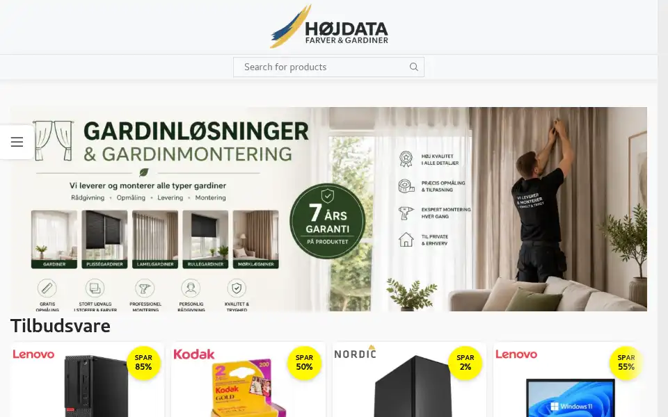 Screenshot of hoejdata.dk