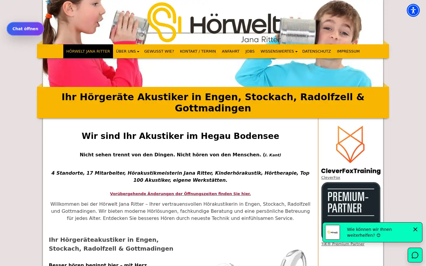Screenshot of hoerwelt-jana-ritter.de