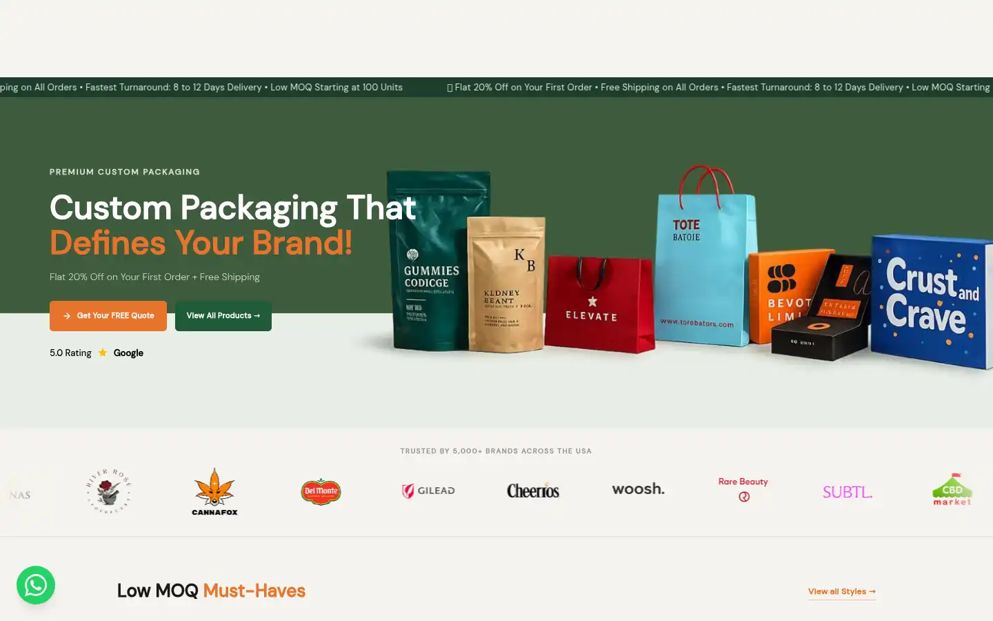 Screenshot of hofpack.com