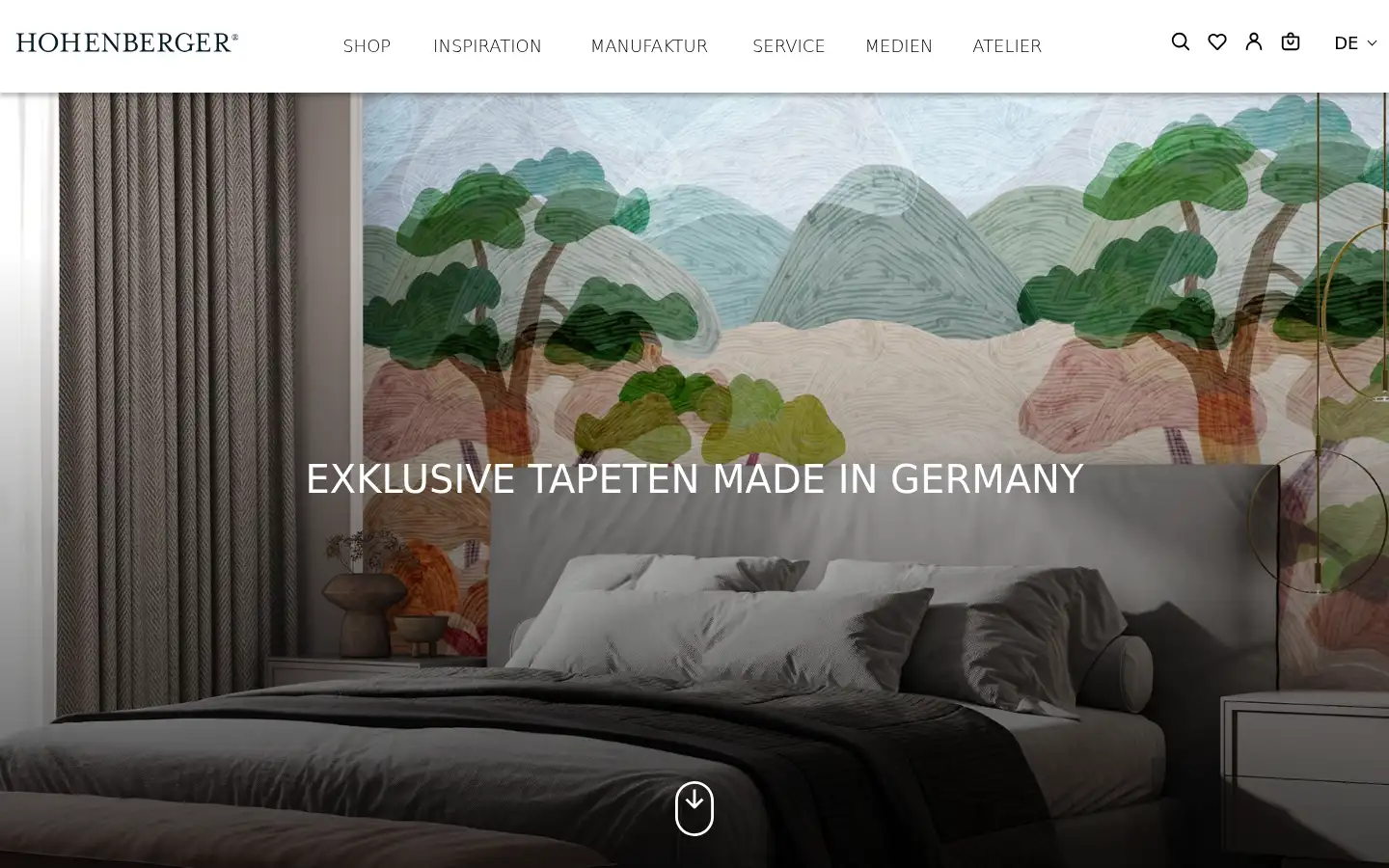 Screenshot of hohenberger-wallcoverings.com