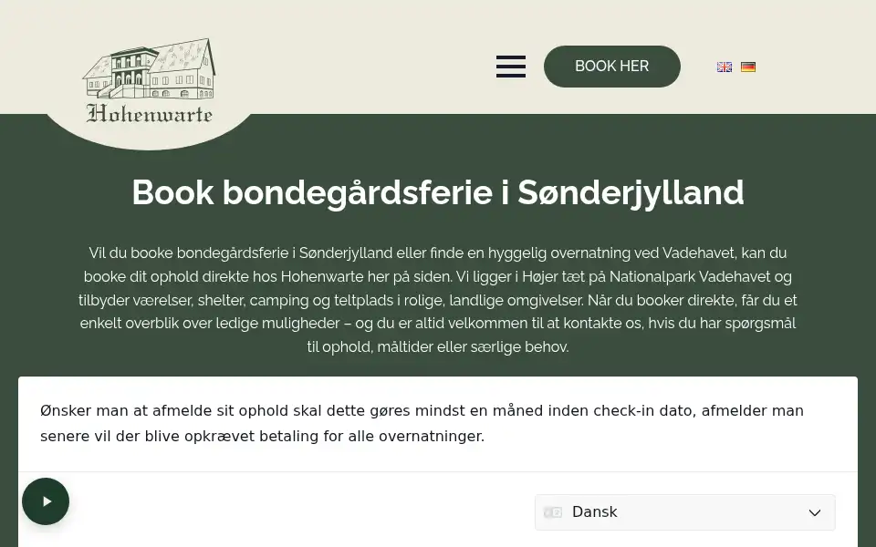 Screenshot of hohenwarte.dk
