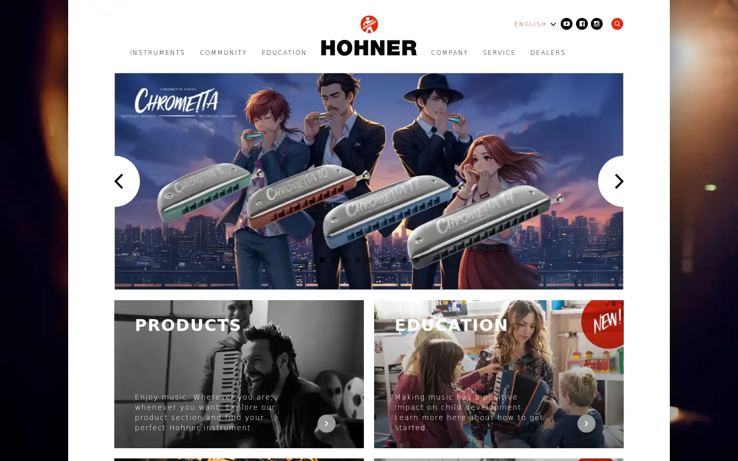 Screenshot of hohner.de