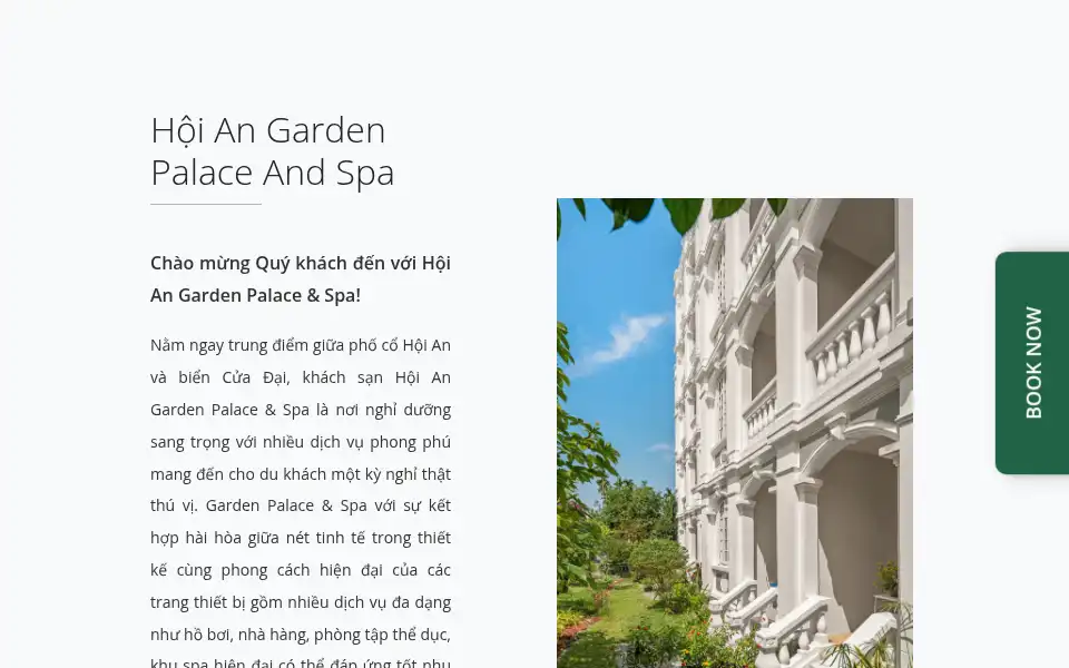 Screenshot of hoiangardenpalace.com