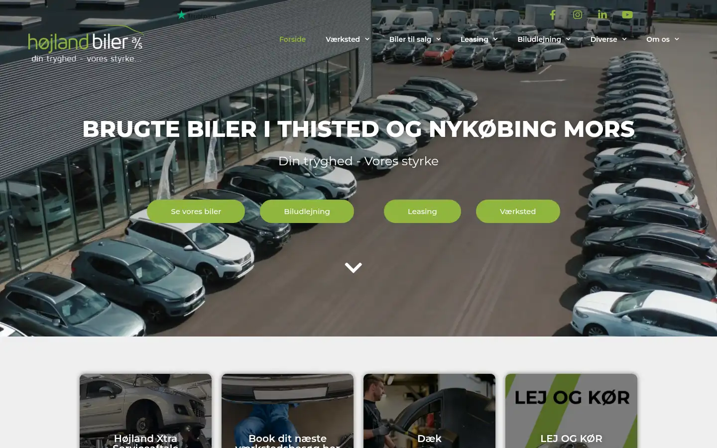 Screenshot of hojlandbiler.dk