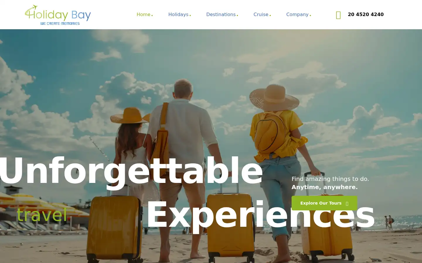Screenshot of holidaybay.co.uk