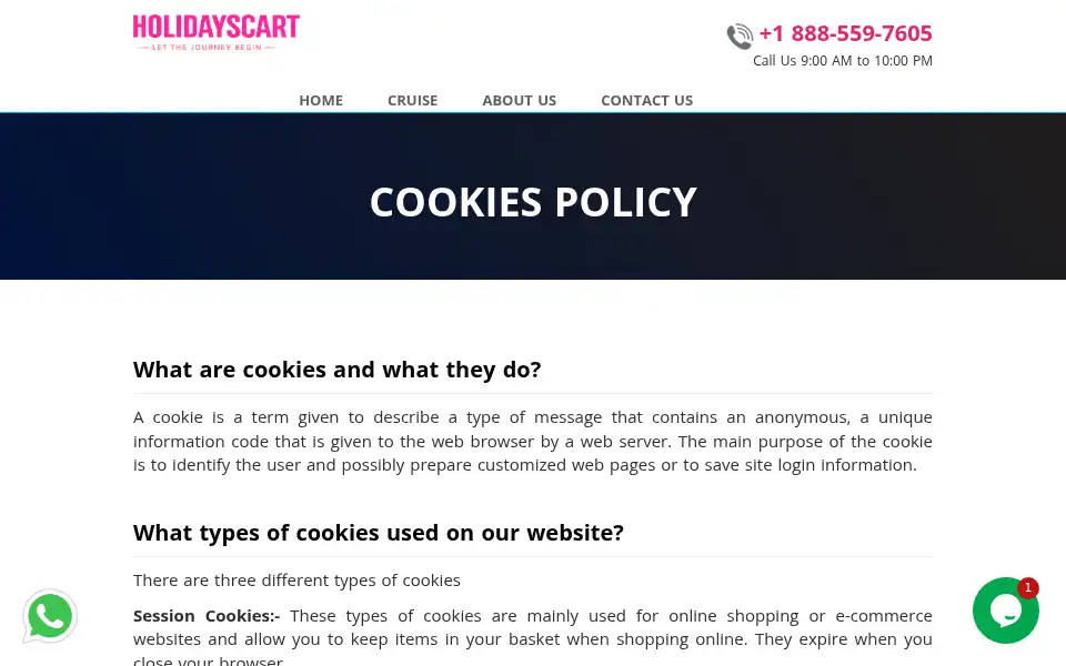 Screenshot of holidaycartllc.com