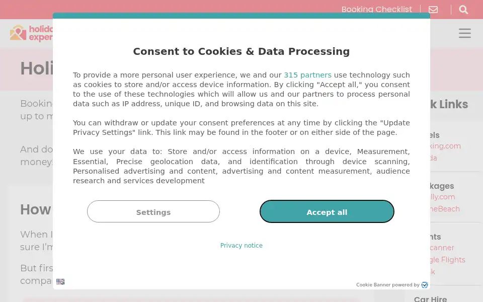 Screenshot of holidayexpert.com
