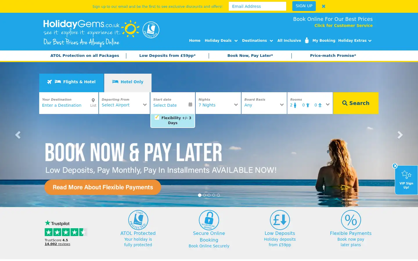 Screenshot of holidaygems.co.uk