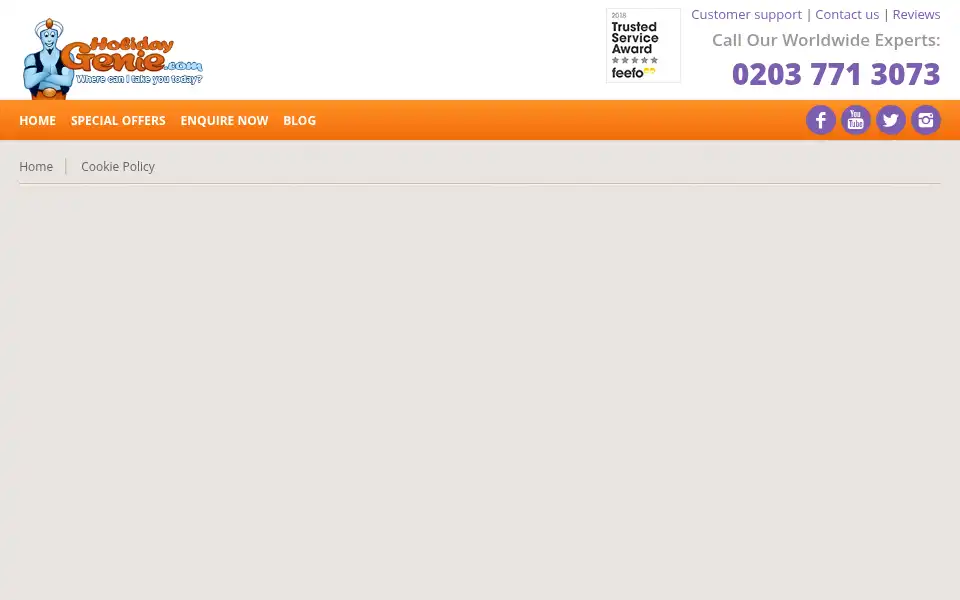 Screenshot of holidaygenie.com