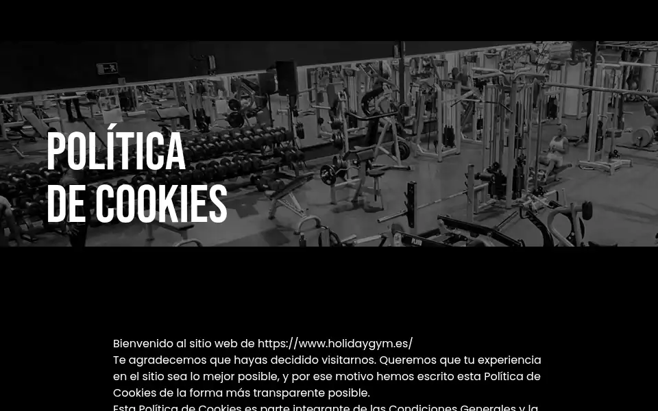 Screenshot of holidaygym.es