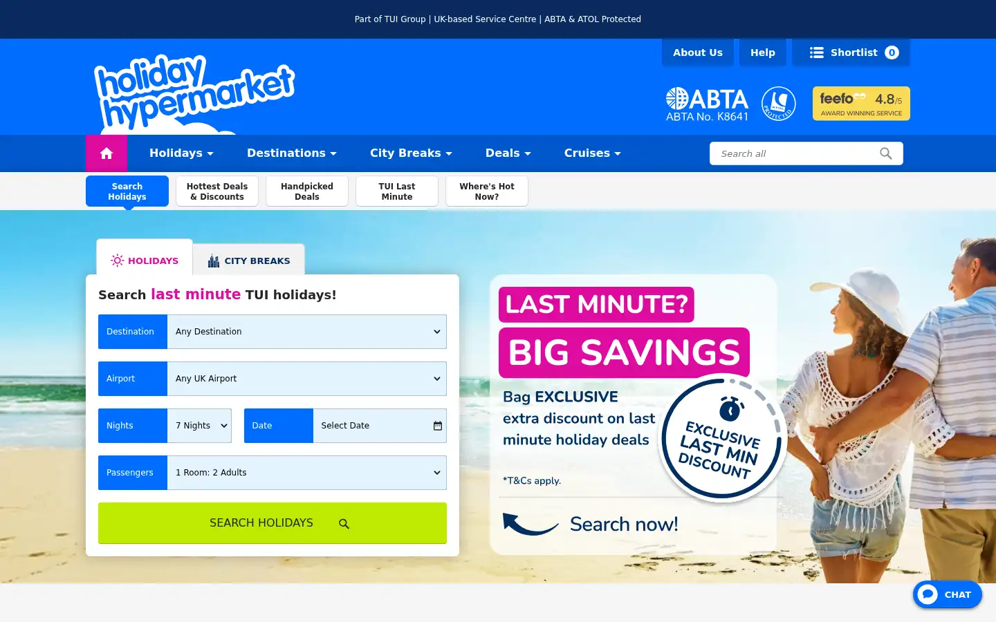 Screenshot of holidayhypermarket.co.uk