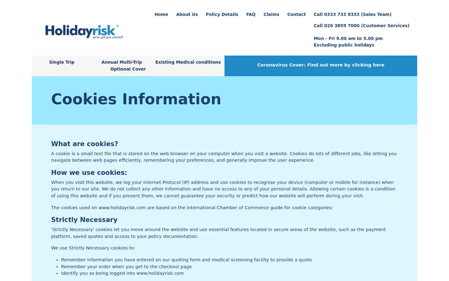 Screenshot of holidayrisk.com