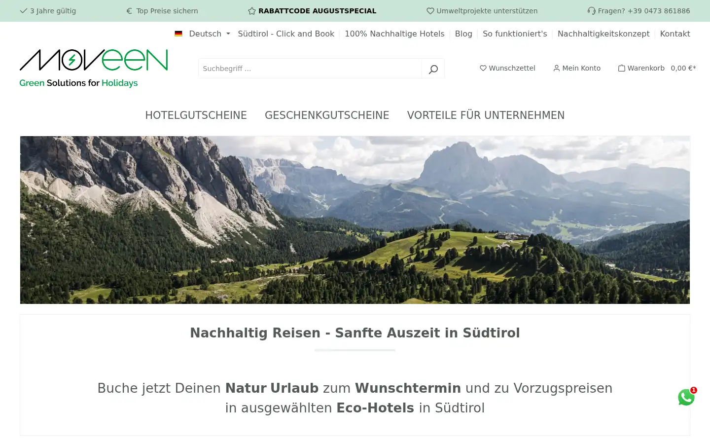 Screenshot of holidays.moveen.shop