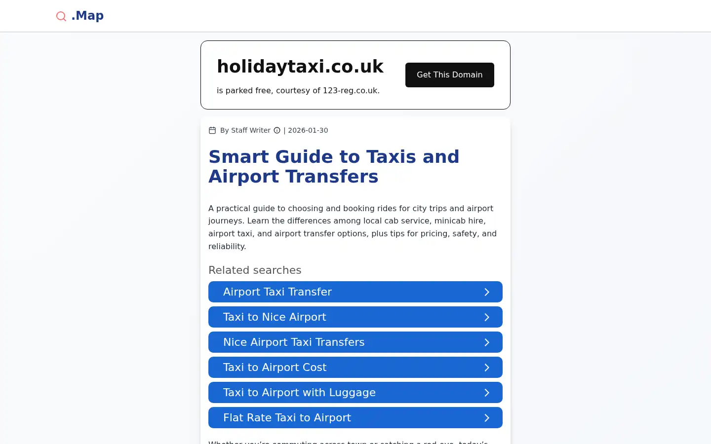 Screenshot of holidaytaxi.co.uk