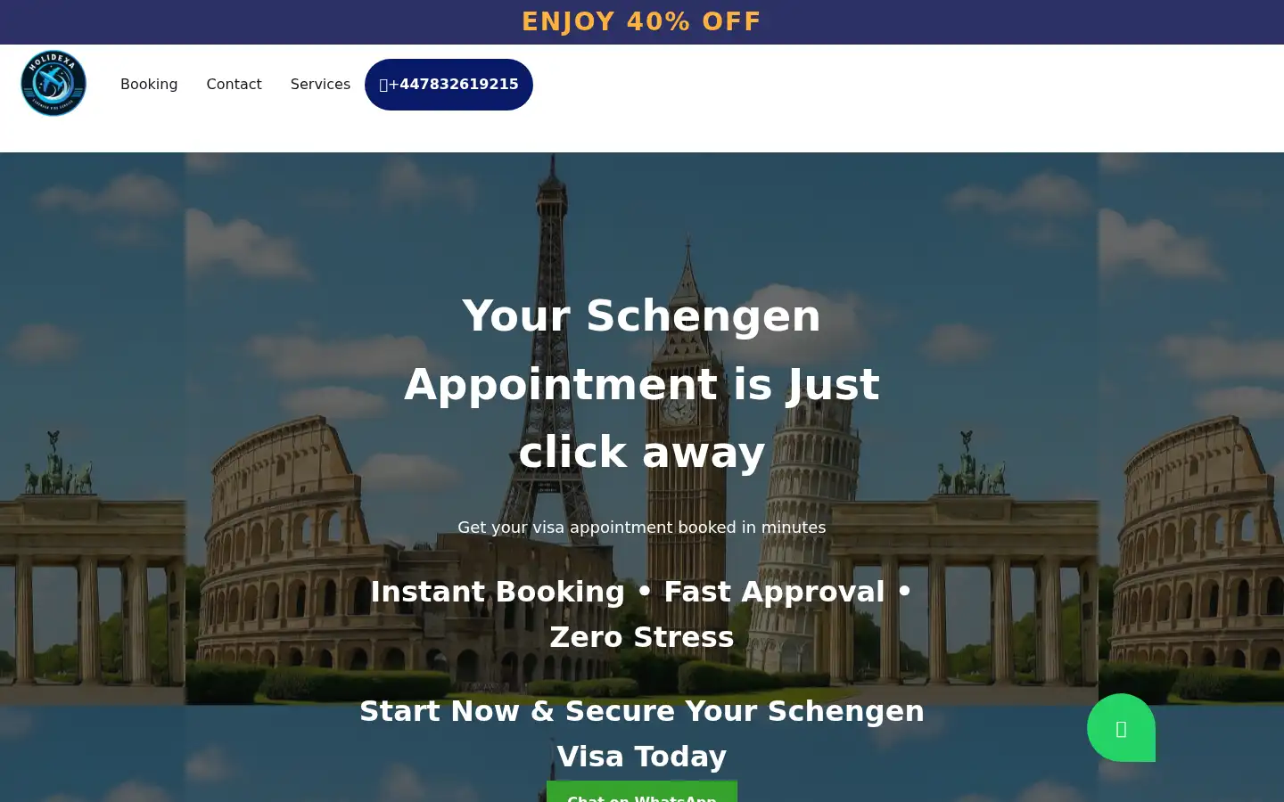 Screenshot of holidexa.co.uk