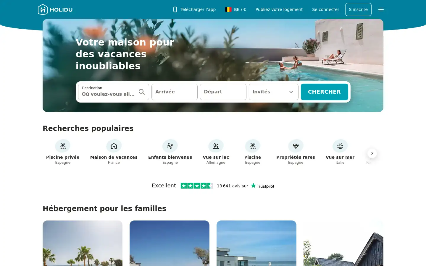 Screenshot of holidu.be