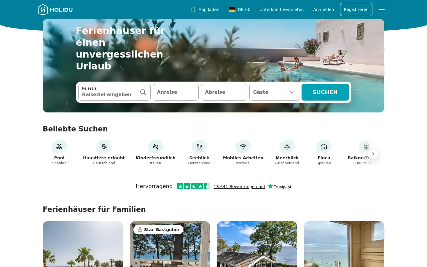 Screenshot of holidu.de