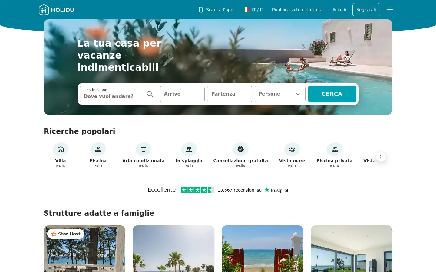 Screenshot of holidu.it