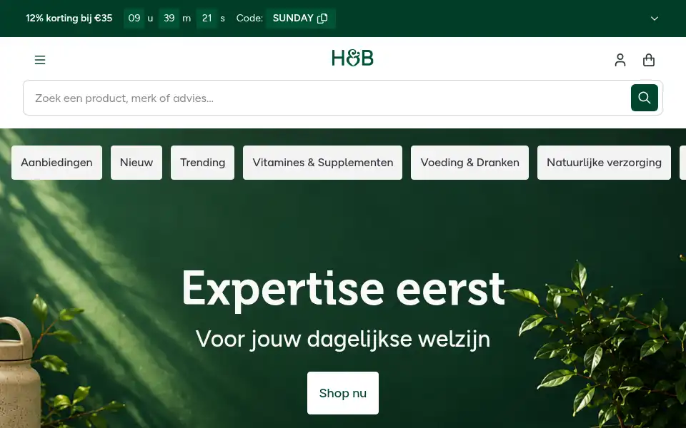 Screenshot of hollandandbarrett.be