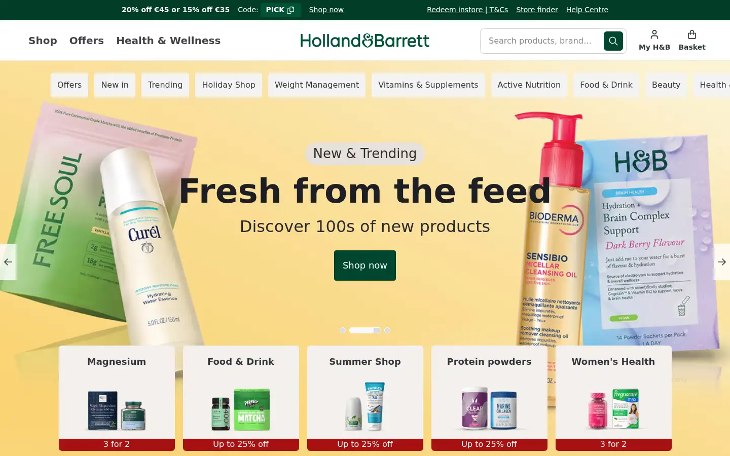 Screenshot of hollandandbarrett.ie