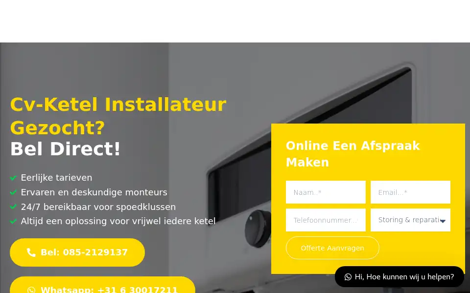 Screenshot of hollandseketelservice.nl