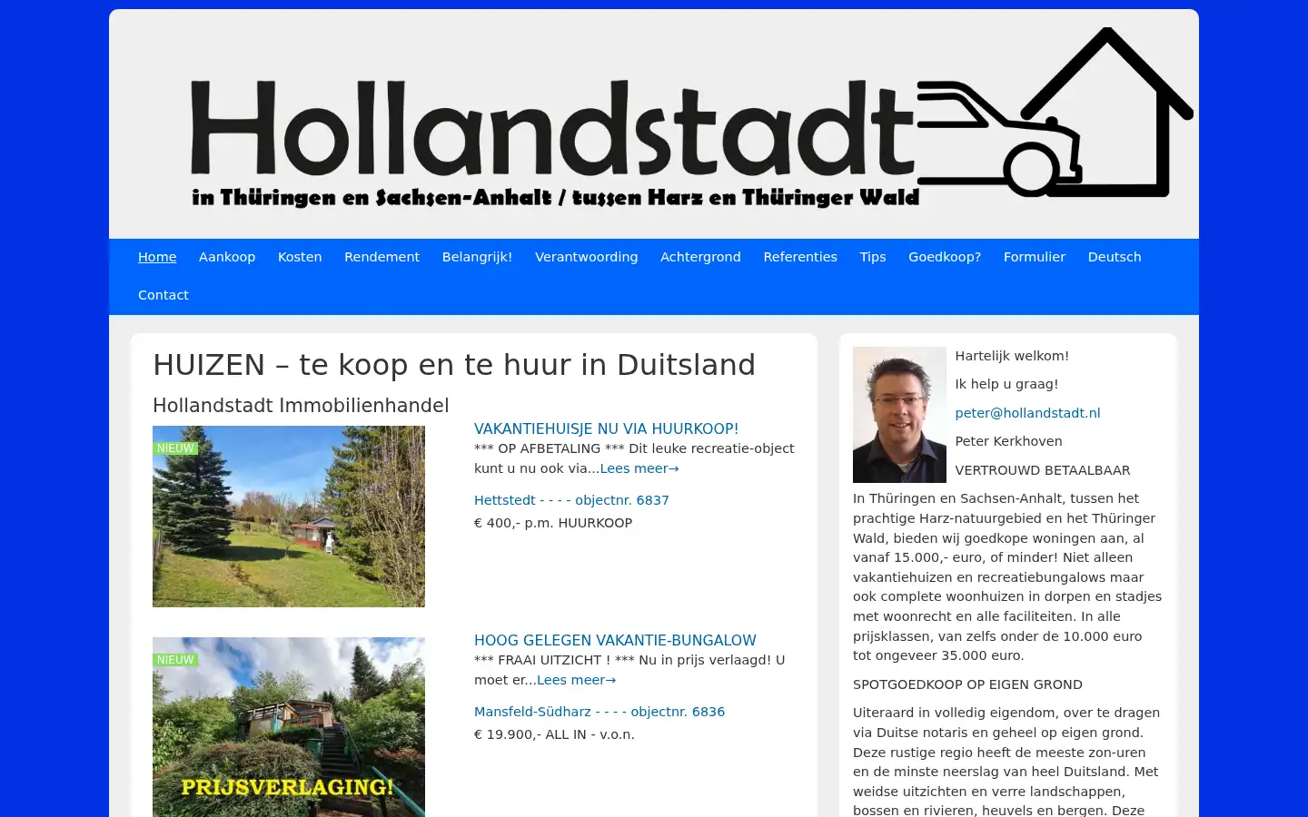 Screenshot of hollandstadt.nl