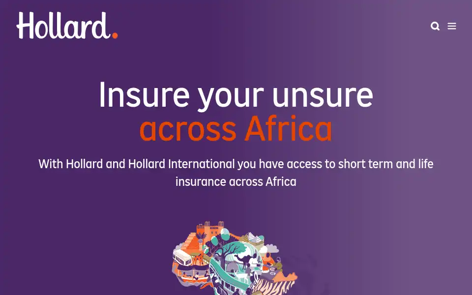 Screenshot of hollard.co.za