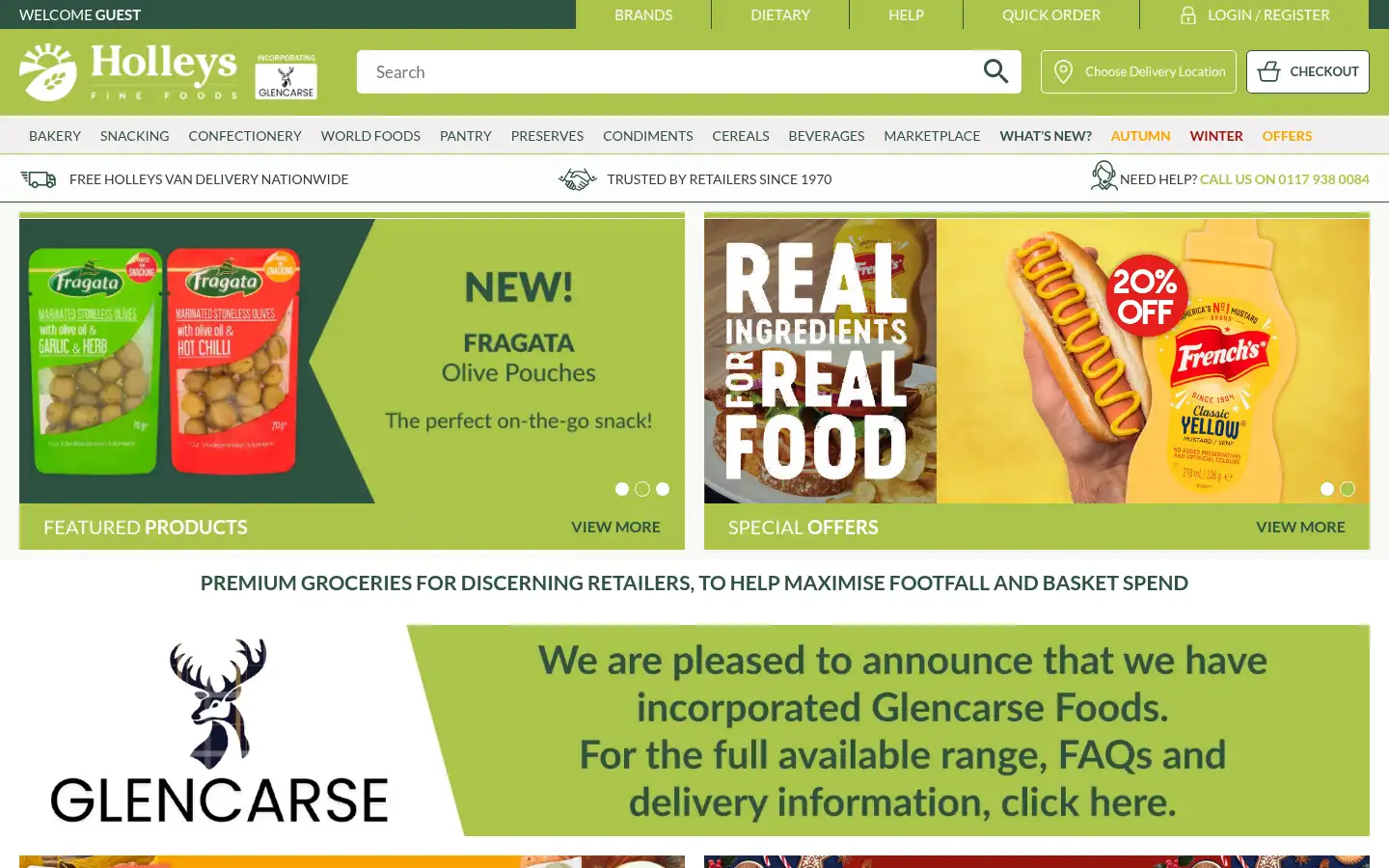 Screenshot of holleysfinefoods.com