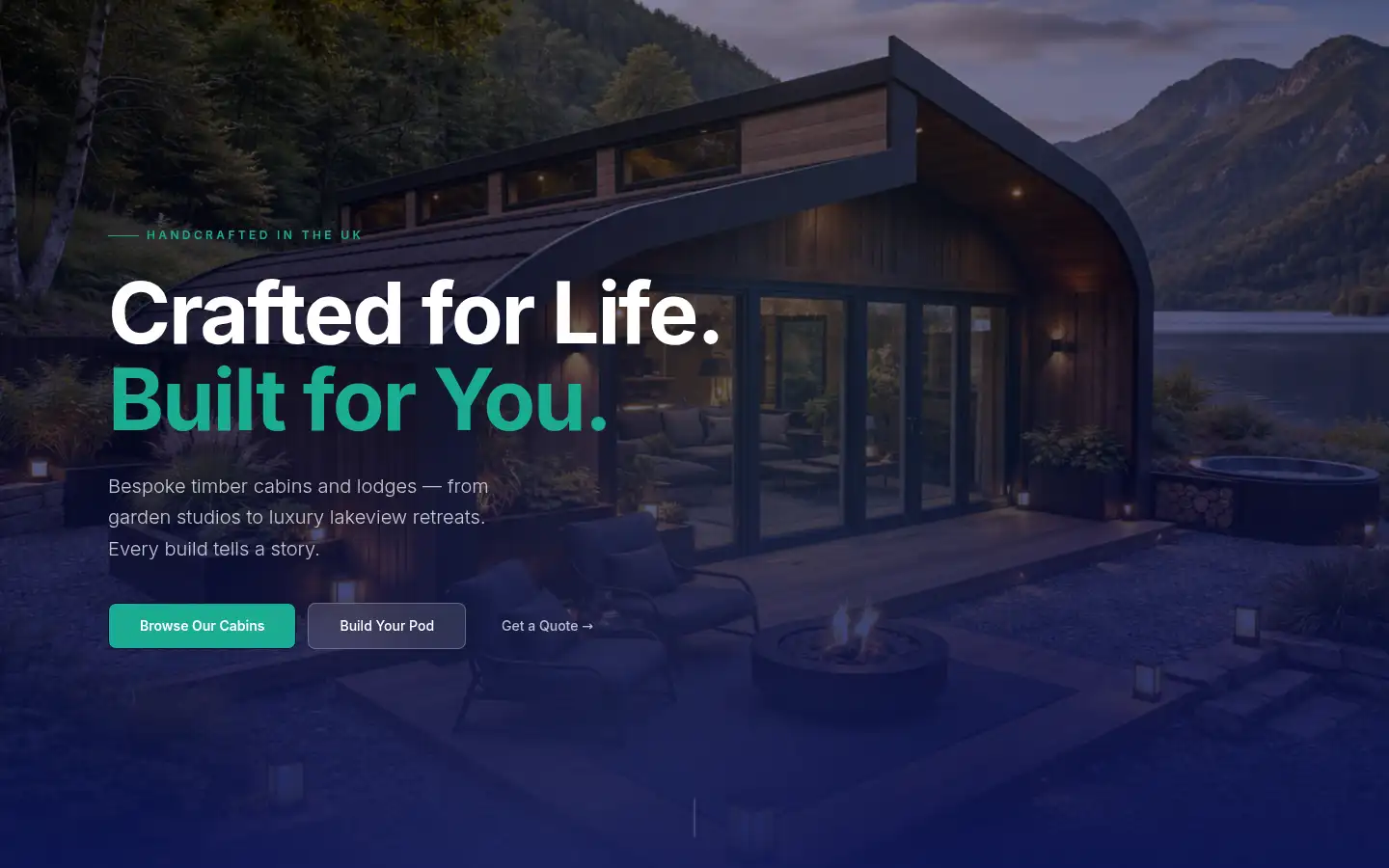 Screenshot of holmcroftcabins.com