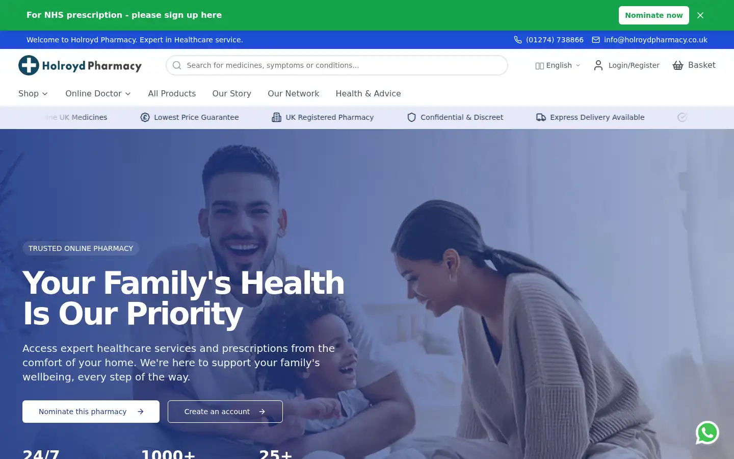 Screenshot of holroydpharmacy.co.uk