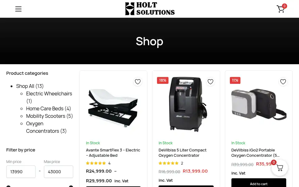 Screenshot of holtsolutions.co.za