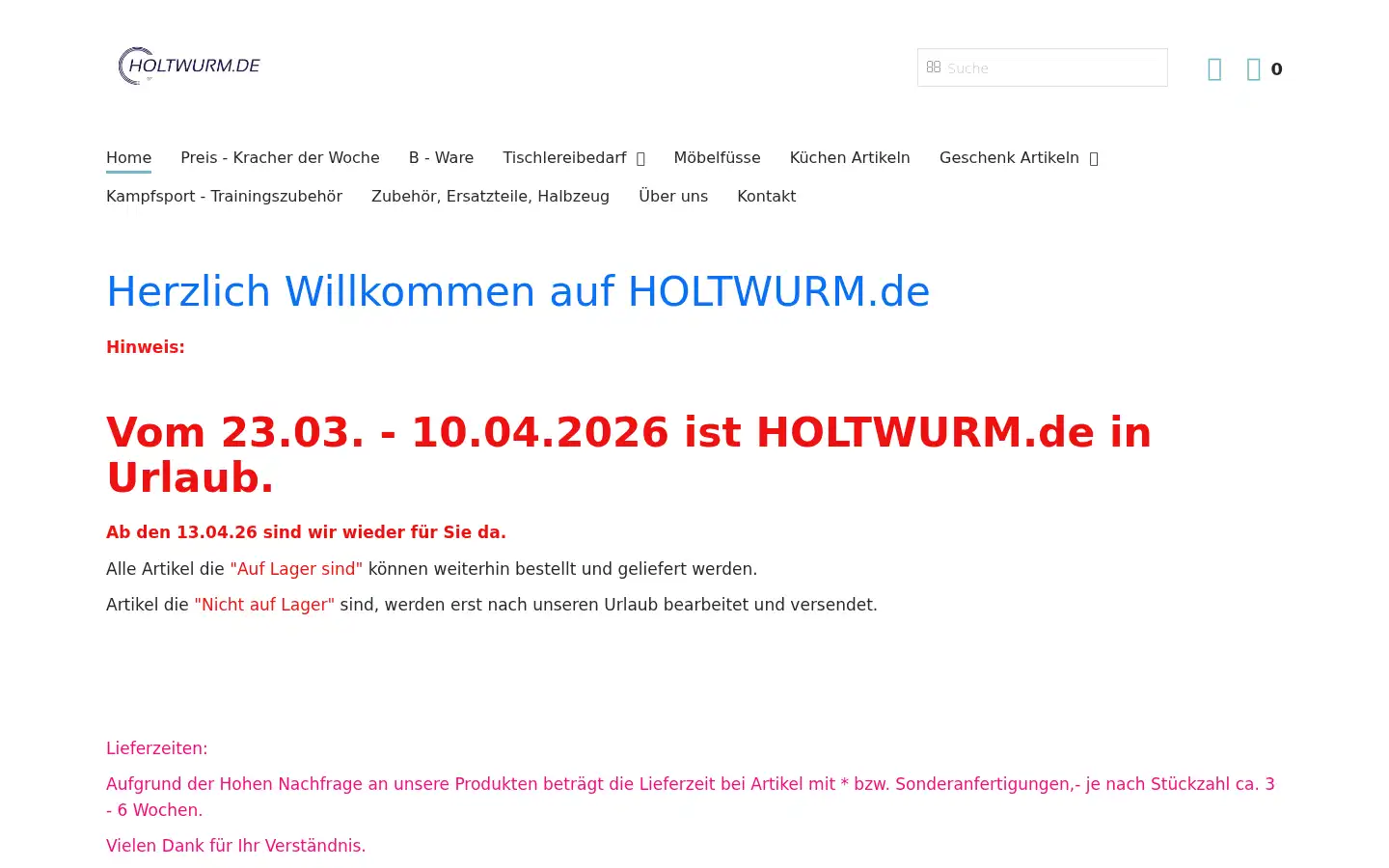 Screenshot of holtwurm.de
