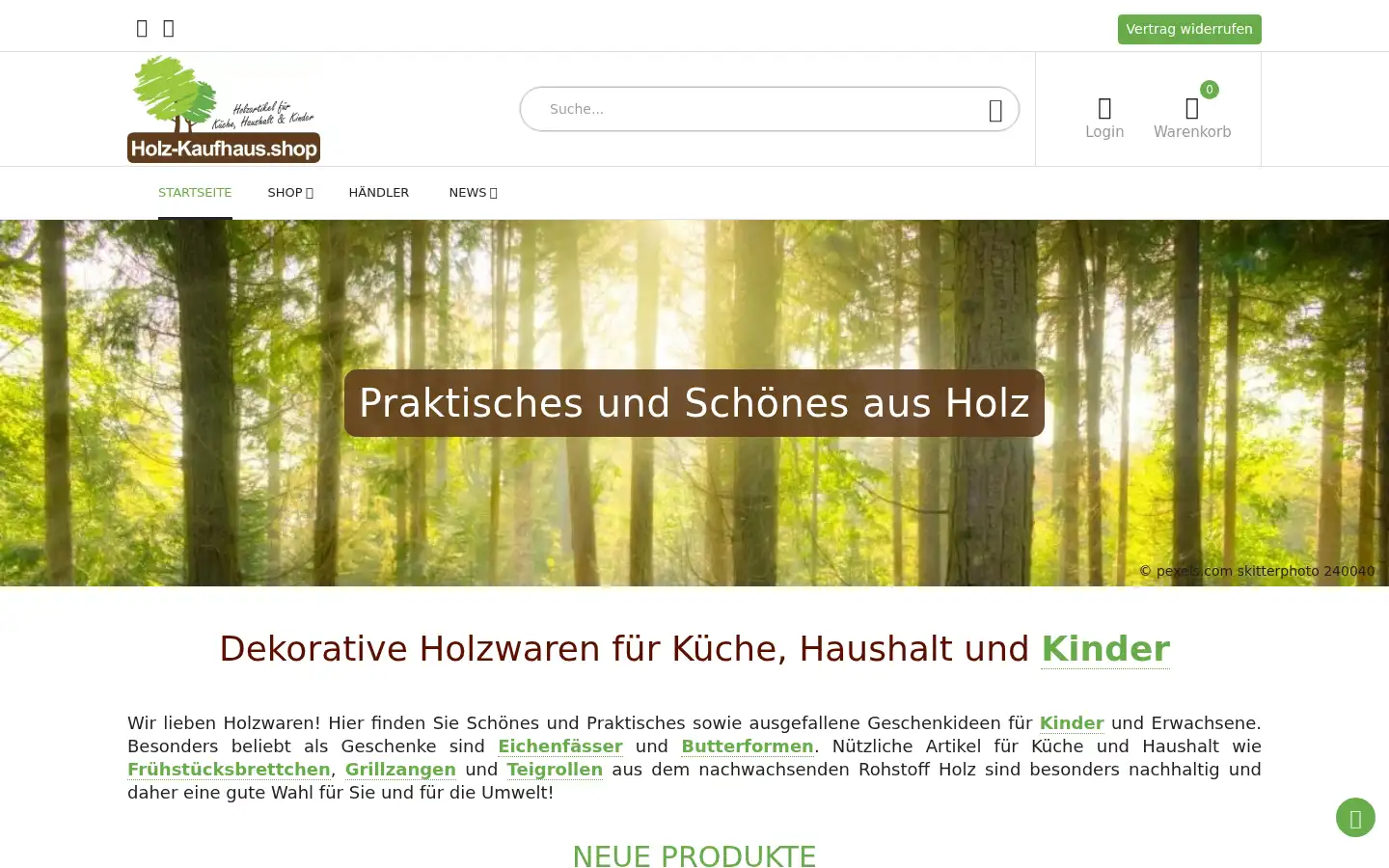 Screenshot of holz-kaufhaus.shop