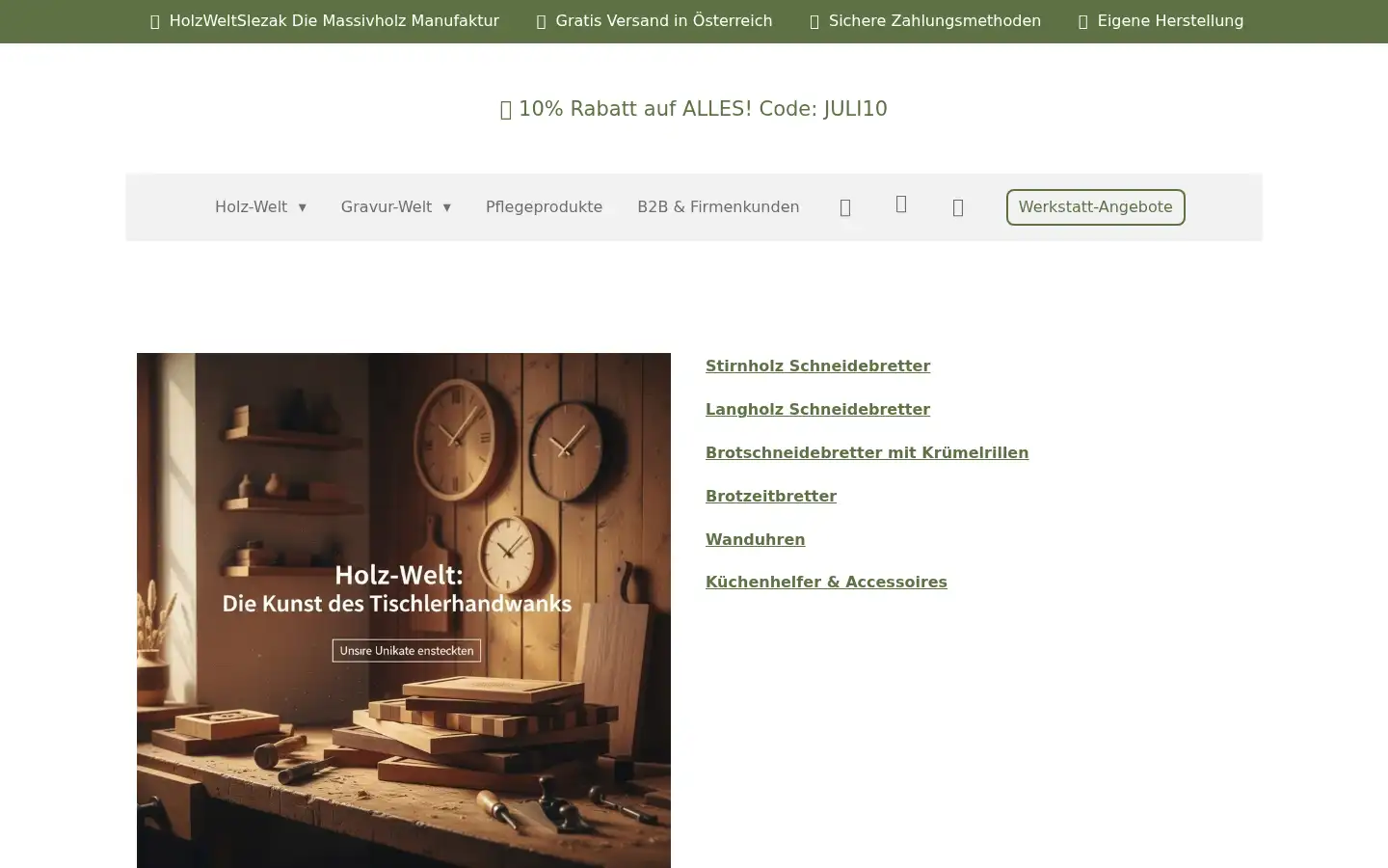 Screenshot of holz-welt.at