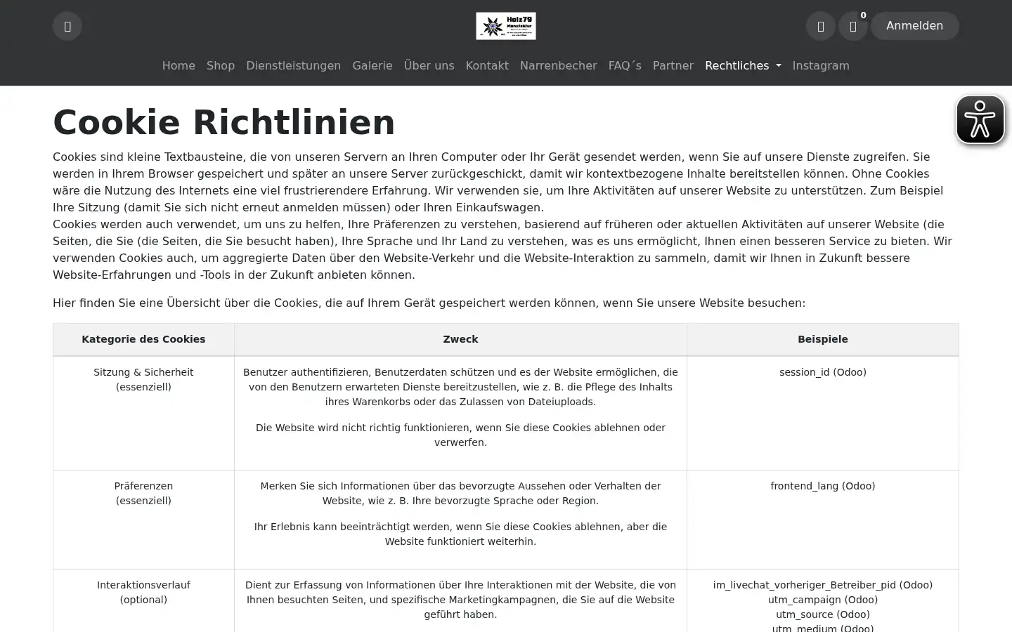 Screenshot of holz79.de
