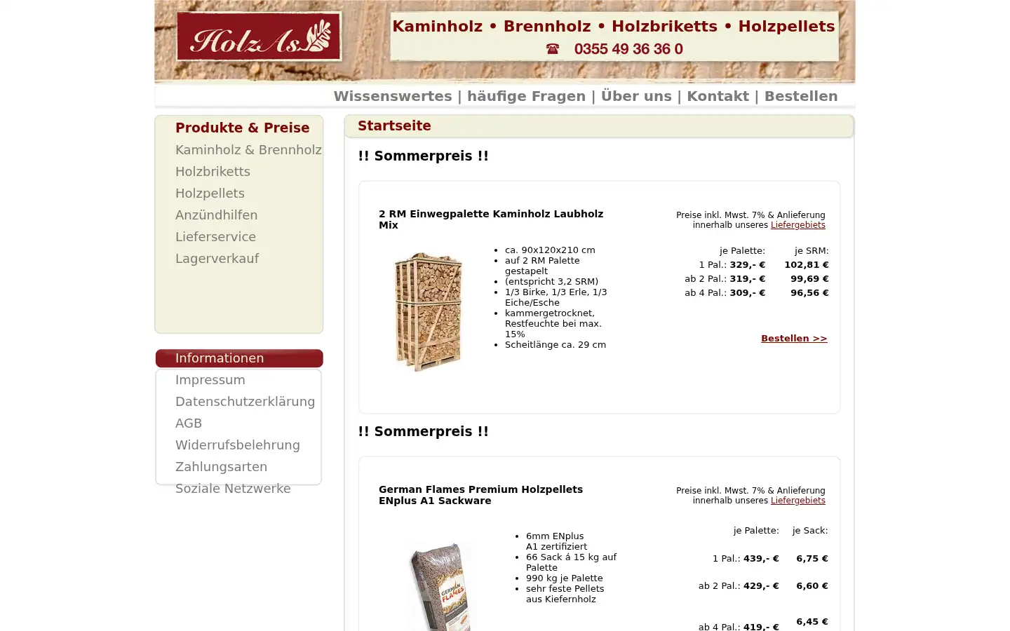 Screenshot of holzas.com