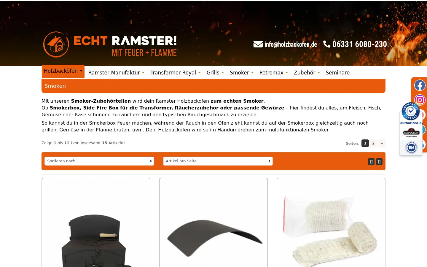 Screenshot of holzbackofen.de