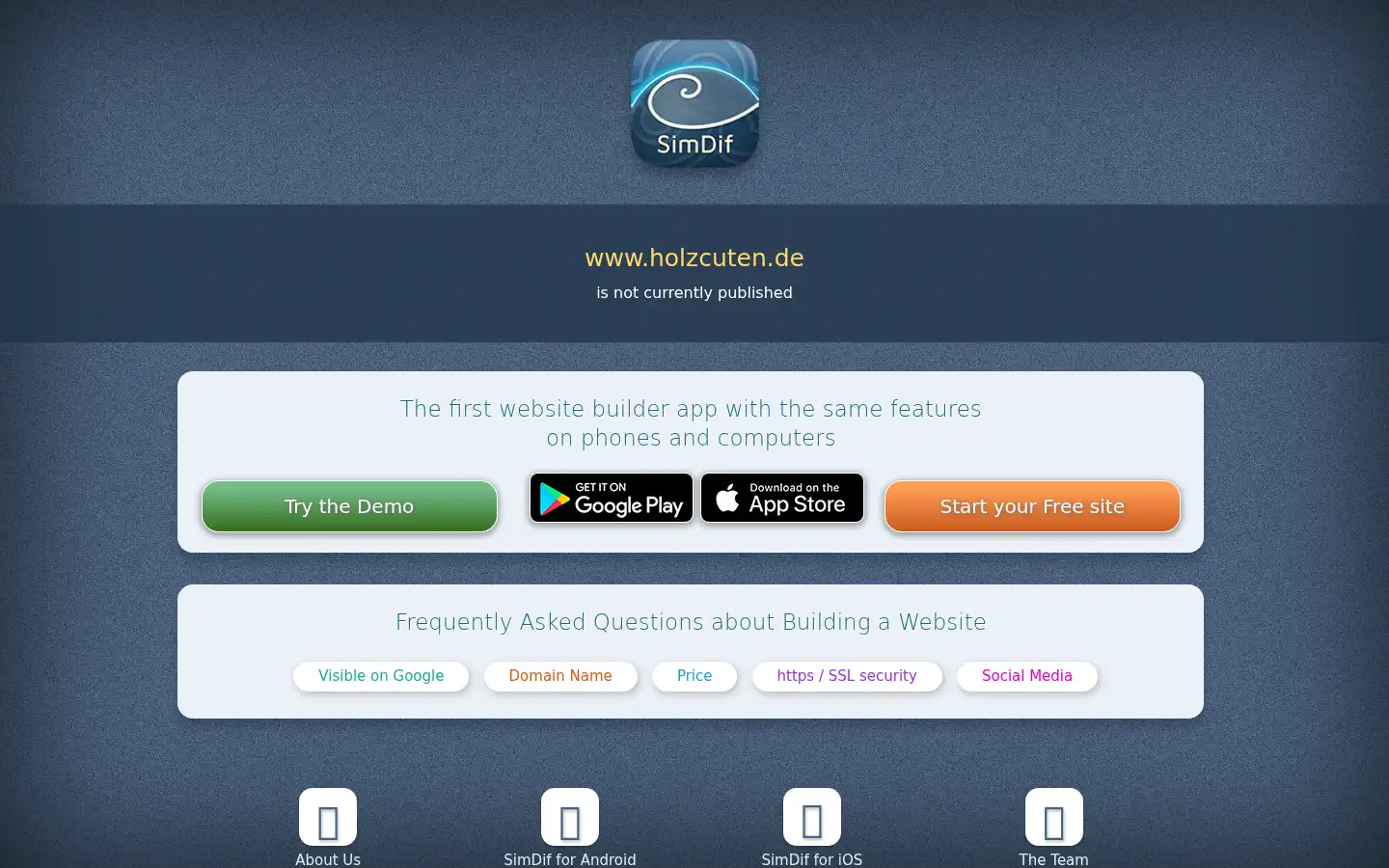 Screenshot of holzcuten.de