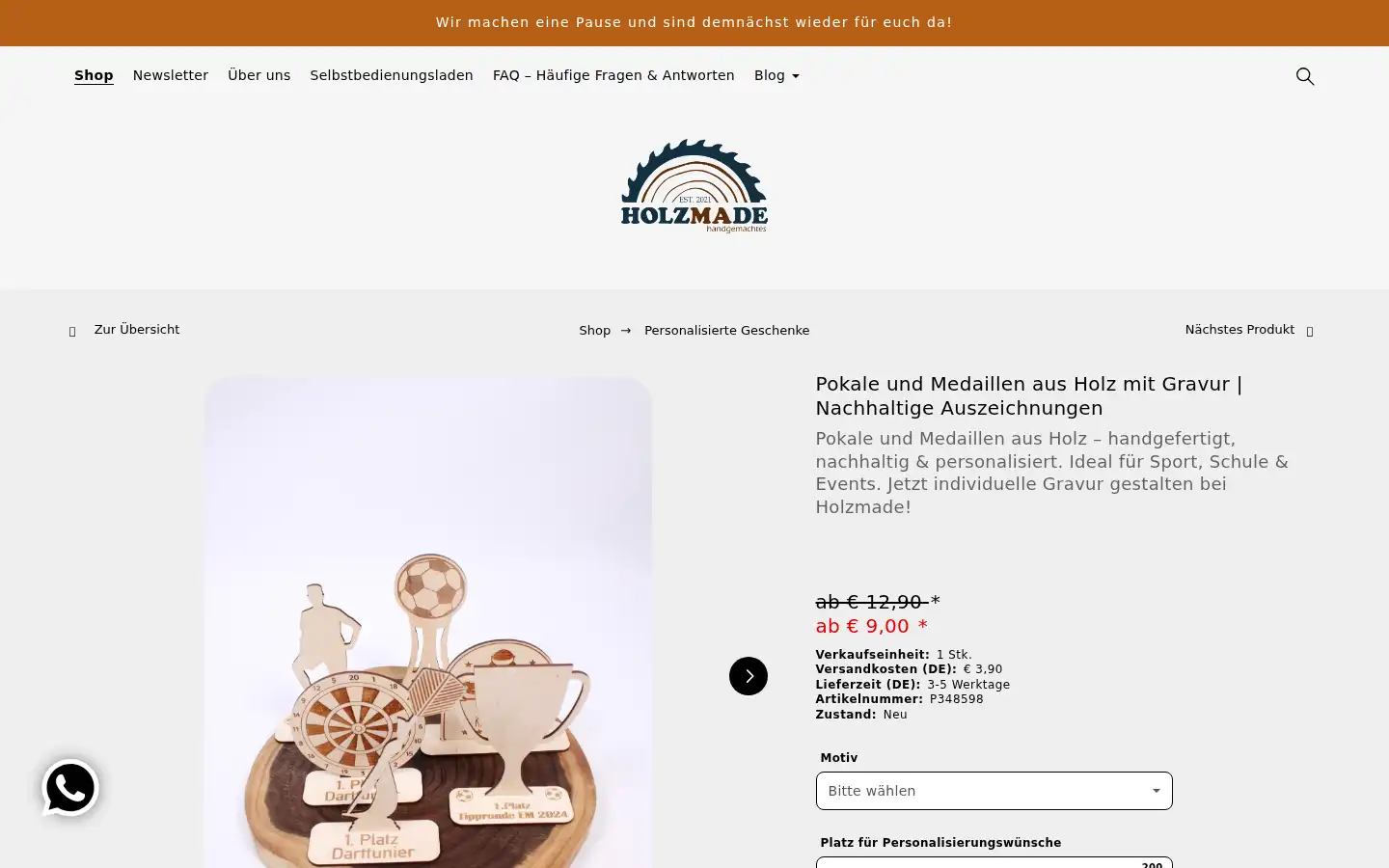 Screenshot of holzmade.de
