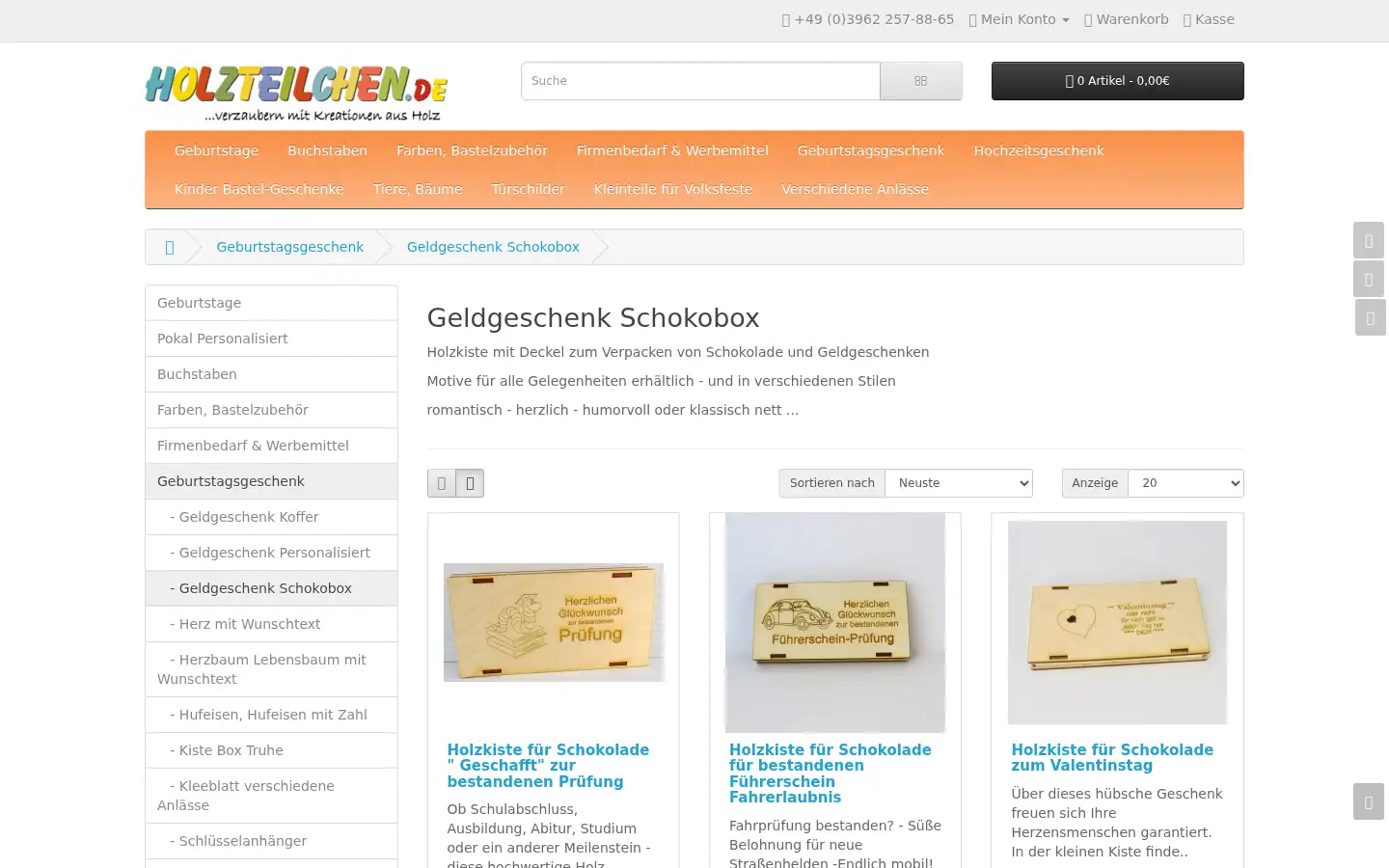 Screenshot of holzteilchen.de