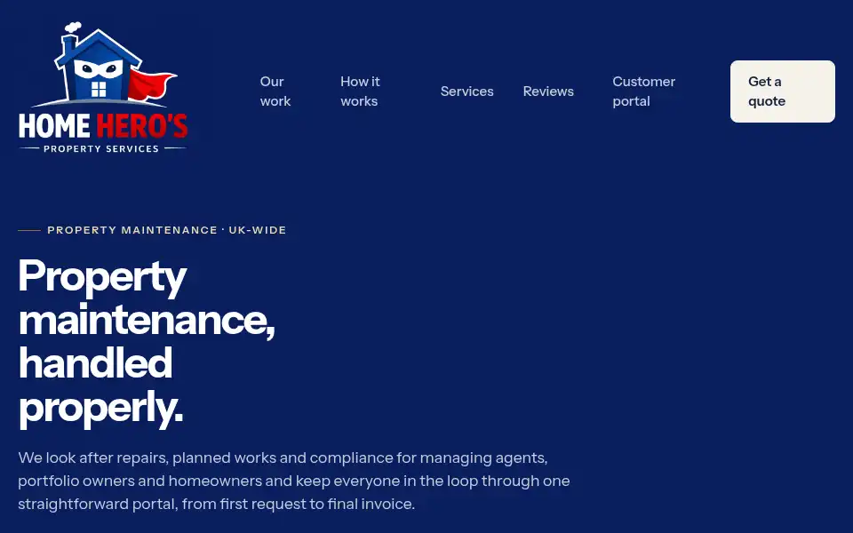 Screenshot of home-heros.co.uk