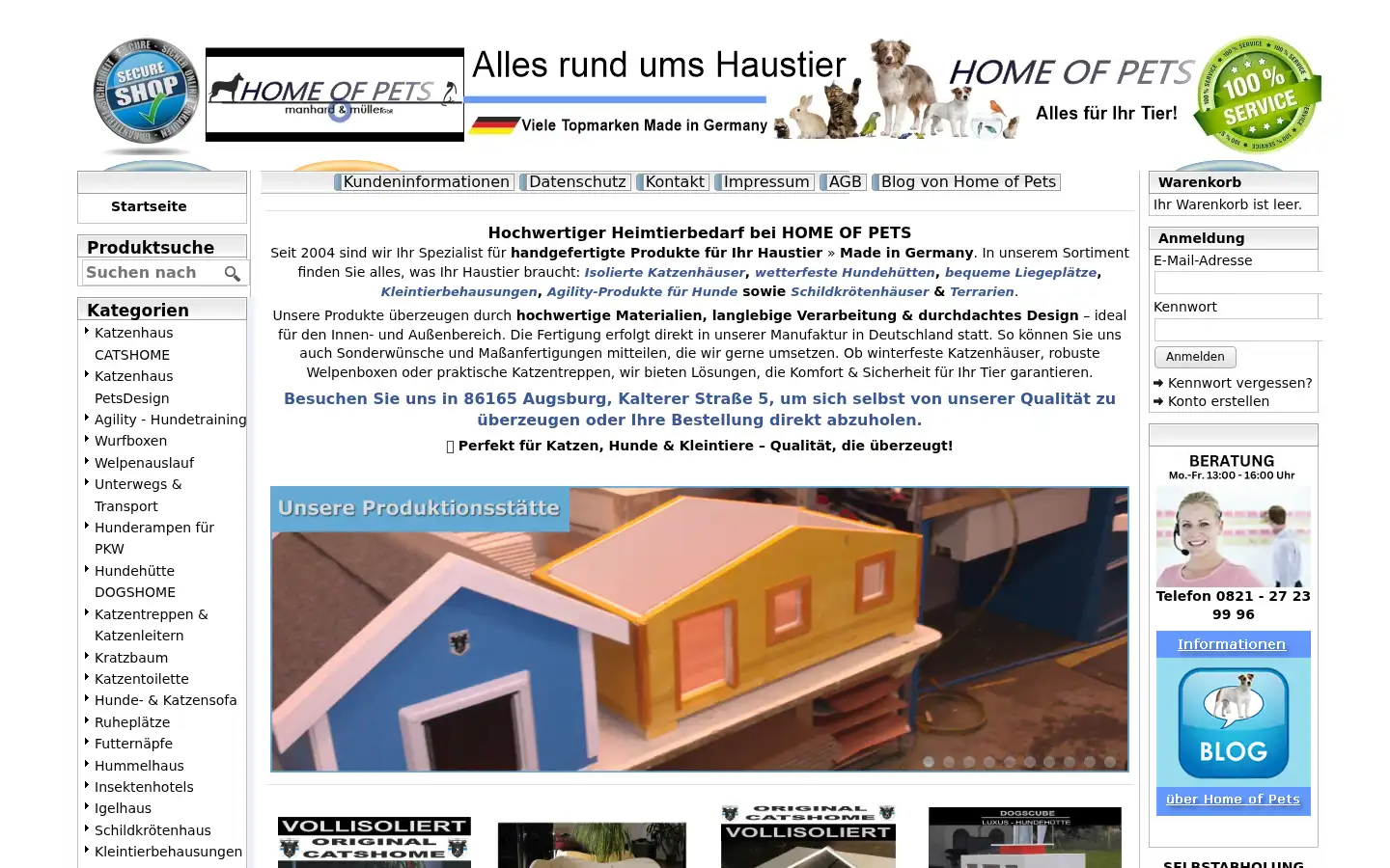 Screenshot of home-of-pets.de
