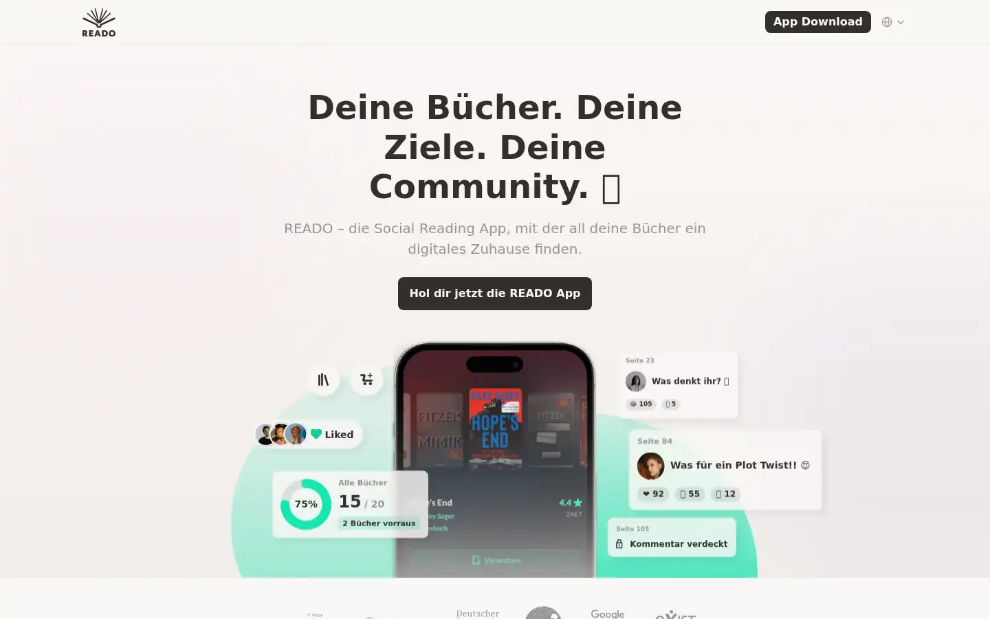 Screenshot of home.reado.app