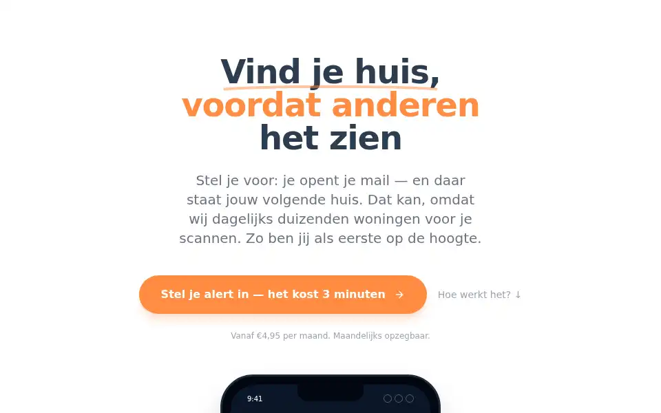 Screenshot of homealerts.nl