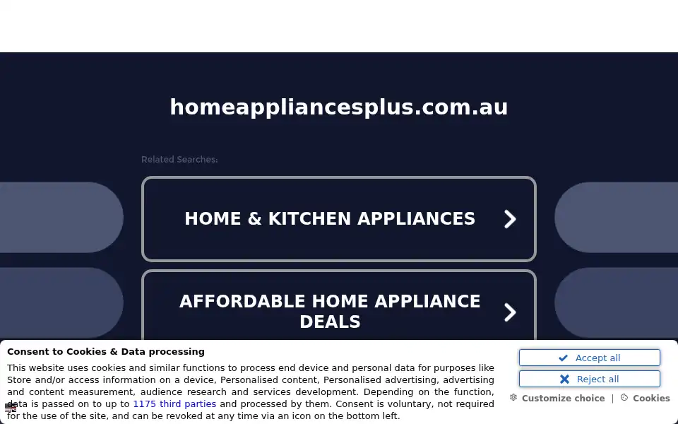 Screenshot of homeappliancesplus.com.au