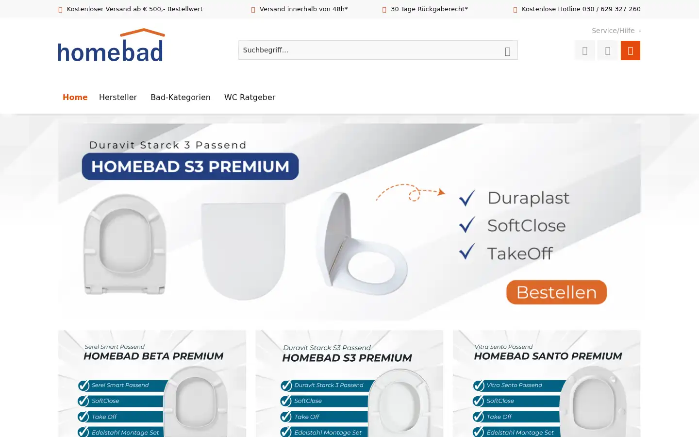 Screenshot of homebad.de