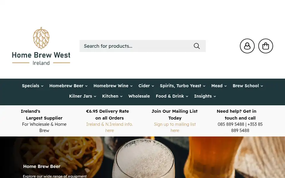 Screenshot of homebrewwest.ie