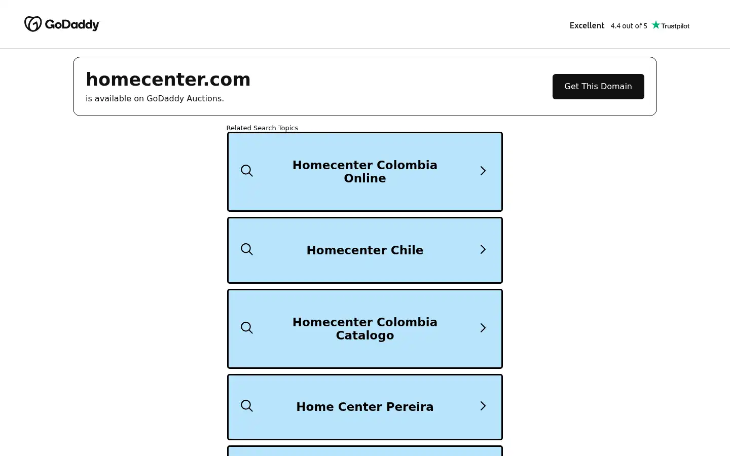 Screenshot of homecenter.com
