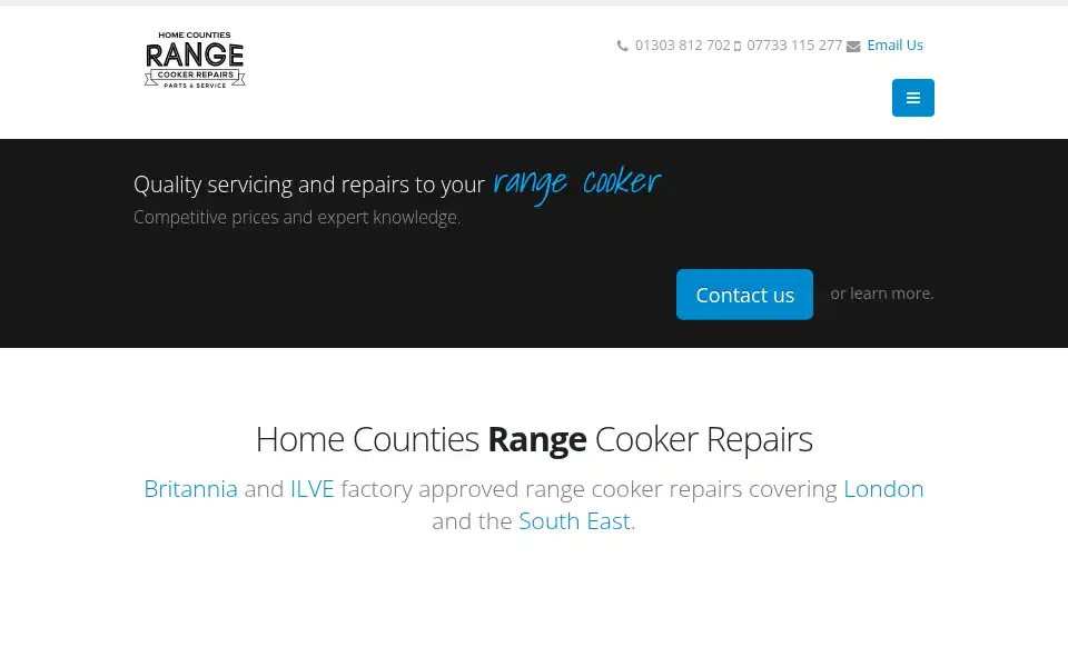 Screenshot of homecountiesrangecookerrepairs.co.uk