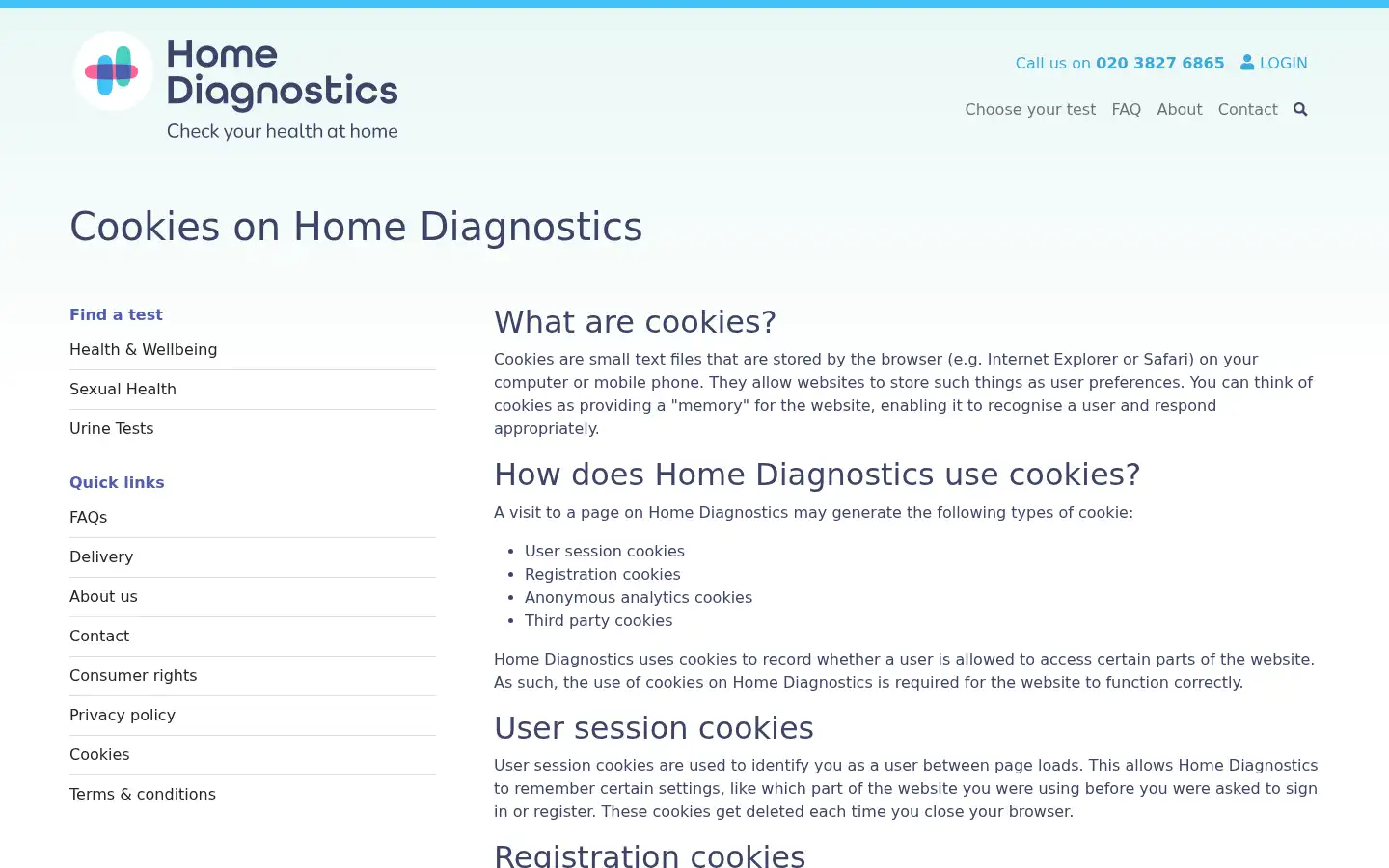 Screenshot of homediagnostics.co.uk
